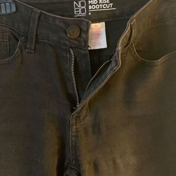 Pre Owned Women's Junior NOBO Mid Rise Boot Cut Jeans Black Sz 9 Casual Fashion - Picture 6 of 14